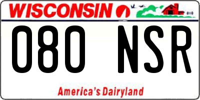 WI license plate 080NSR