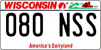 WI license plate 080NSS