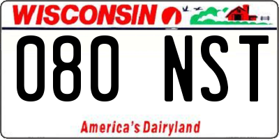 WI license plate 080NST