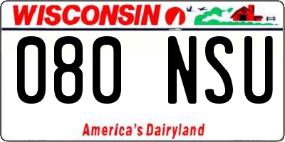 WI license plate 080NSU