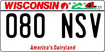 WI license plate 080NSV