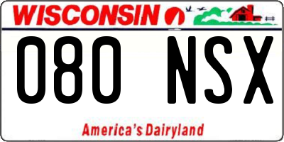 WI license plate 080NSX
