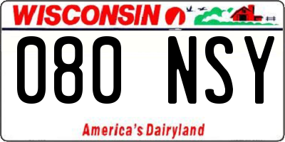 WI license plate 080NSY