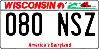 WI license plate 080NSZ
