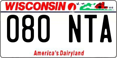 WI license plate 080NTA
