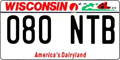 WI license plate 080NTB