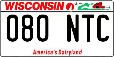 WI license plate 080NTC