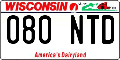 WI license plate 080NTD