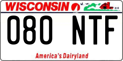 WI license plate 080NTF