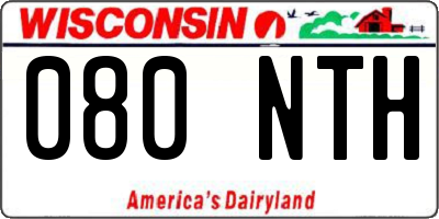 WI license plate 080NTH