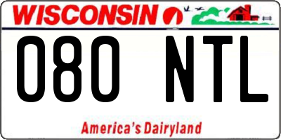 WI license plate 080NTL