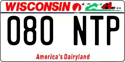 WI license plate 080NTP