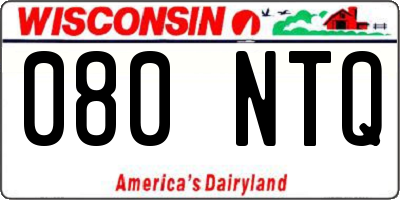 WI license plate 080NTQ