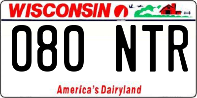 WI license plate 080NTR
