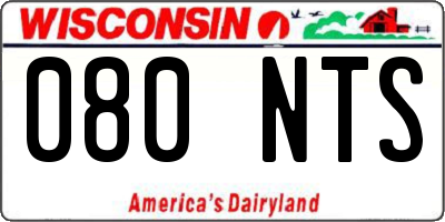 WI license plate 080NTS