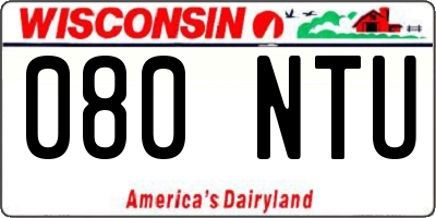 WI license plate 080NTU