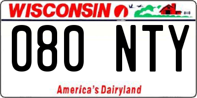 WI license plate 080NTY