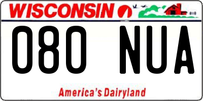 WI license plate 080NUA