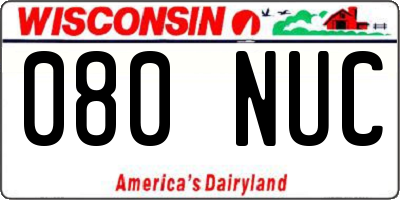 WI license plate 080NUC