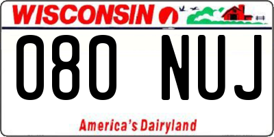 WI license plate 080NUJ