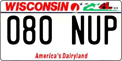 WI license plate 080NUP
