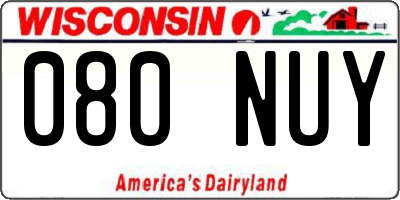WI license plate 080NUY