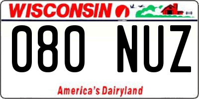 WI license plate 080NUZ