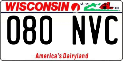 WI license plate 080NVC