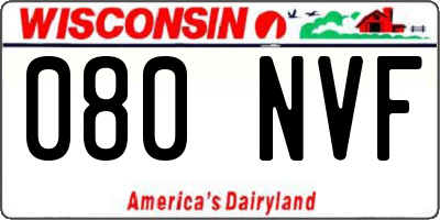 WI license plate 080NVF