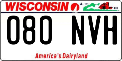 WI license plate 080NVH