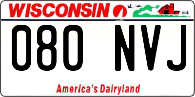 WI license plate 080NVJ