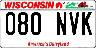 WI license plate 080NVK