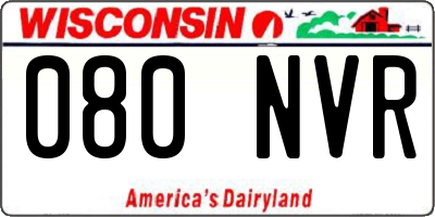 WI license plate 080NVR