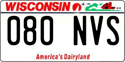 WI license plate 080NVS