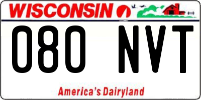 WI license plate 080NVT