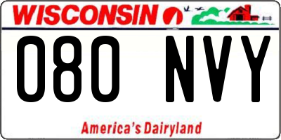 WI license plate 080NVY