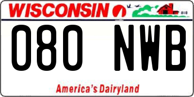 WI license plate 080NWB