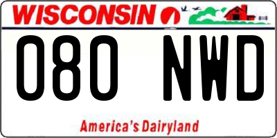 WI license plate 080NWD