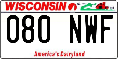 WI license plate 080NWF