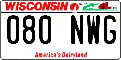 WI license plate 080NWG