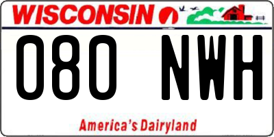 WI license plate 080NWH