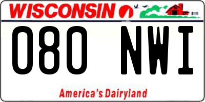 WI license plate 080NWI
