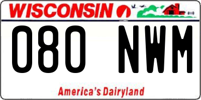 WI license plate 080NWM