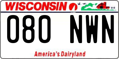 WI license plate 080NWN