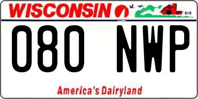 WI license plate 080NWP