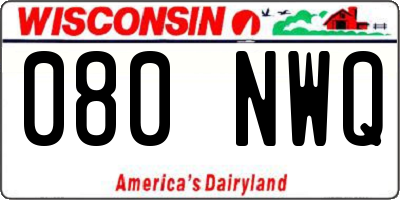 WI license plate 080NWQ