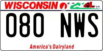 WI license plate 080NWS