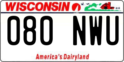 WI license plate 080NWU