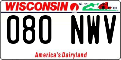 WI license plate 080NWV
