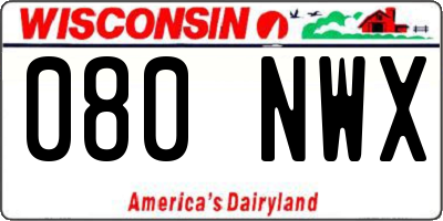 WI license plate 080NWX